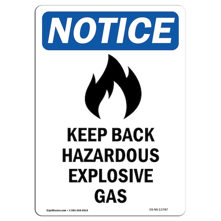 Signmission Safety Sign, OSHA Notice, 24" Height, Keep Back Hazardous Sign With Symbol, Portrait OS-NS-D-1824-V-13787